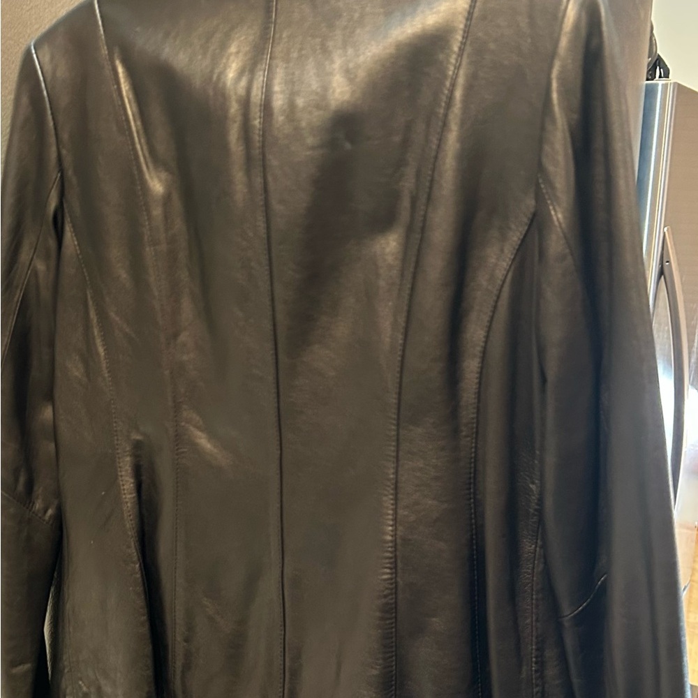 Ellen Tracy Women's Black Buttery Soft Leather Jacket Large - Picture 6 of 10